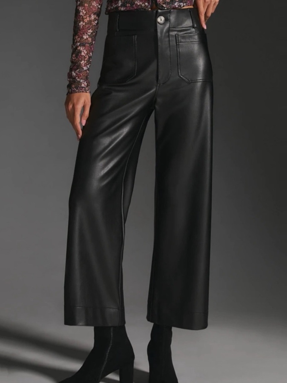 Maeve by Anthropologie - The Colette Pant in Black Leather - Size 32